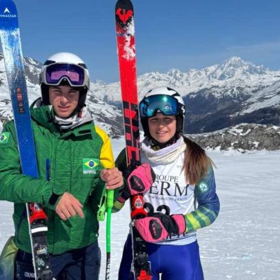 Leopoldo e Carlotta Fagnani, melhores esquiadores do Brasil nesta temporada