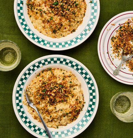 Meera Sodha’s cauliflower and parmesan risotto with lemon breadcrumbs.