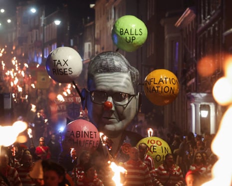 A bonfire night effigy of Keir Starmer in Lewes, East Sussex, 5 November 2025.