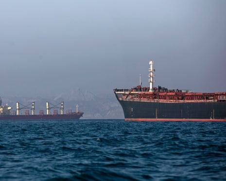 Ships remain anchored in the strait of Hormuz. Trump had previously allowed some countries to buy Russian seaborne oil to ease oil shortages due to the closure of the strait.