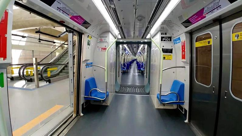 Vagão da linha 5-Lilás, do metrô de São Paulo — Foto: Luiz Issao Haru/Divulgação/Metrô SP