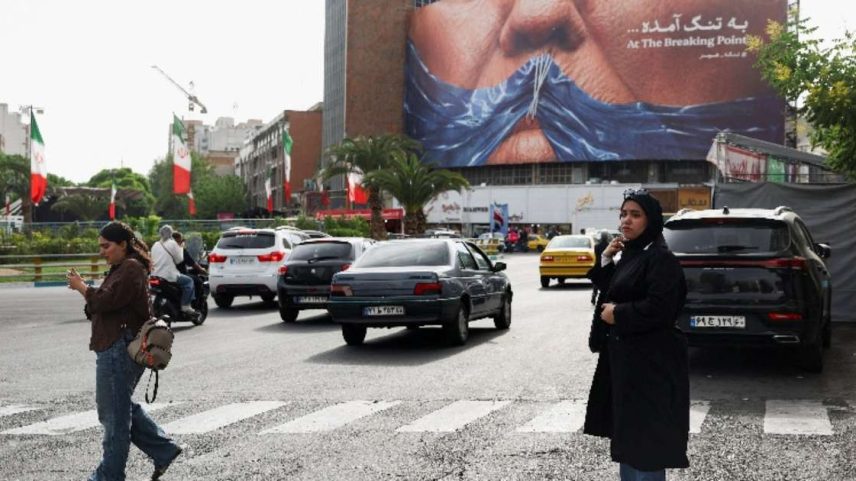 Outdoor anti-EUA em Teerã 17 de maio de 2026 Majid Asgaripour/WANA via REUTERS