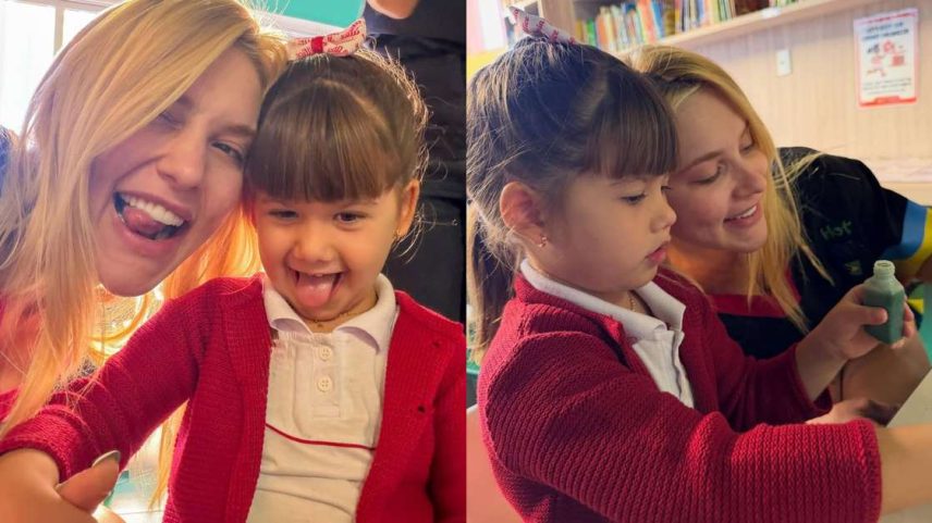 Virginia se emociona em apresentação escolar de Maria Alice e ganha interação de Vini Jr.