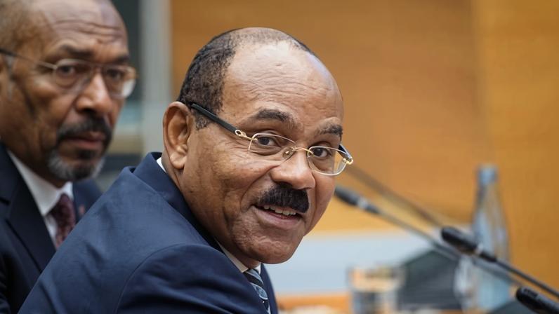 ‘You have indicated that the Antigua and Barbuda Labour party is the best institution to run this country,’ says Browne, addressing supporters.