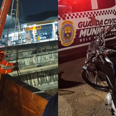 Motociclista cai em Ribeirão Arrudas após fechamento por veículo em BH