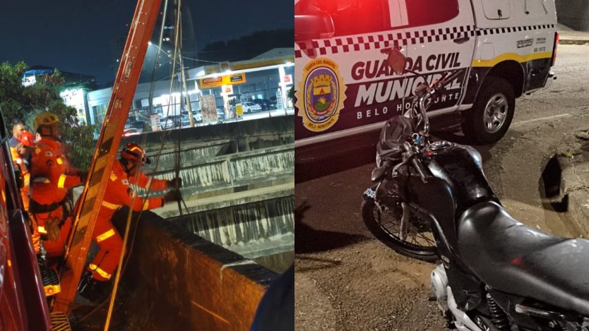 O motociclista sofreu ferimentos leves nos pés, pernas e no quadril