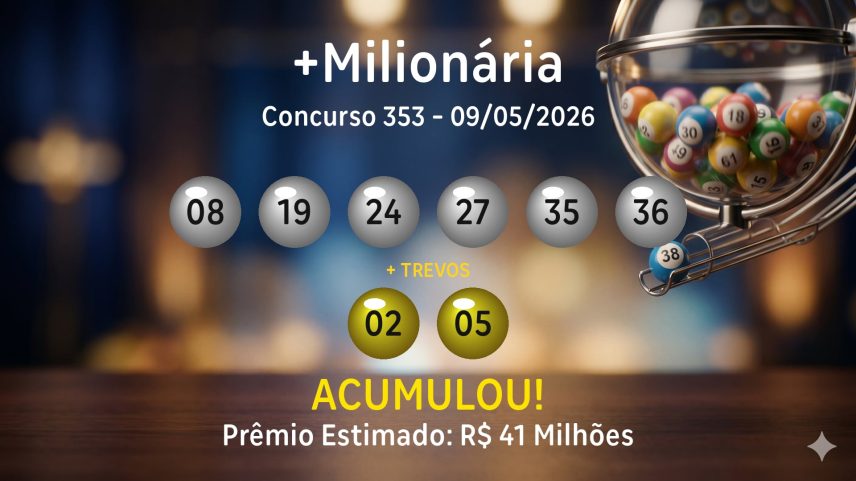 +Milionária: veja os números sorteados no concurso 353