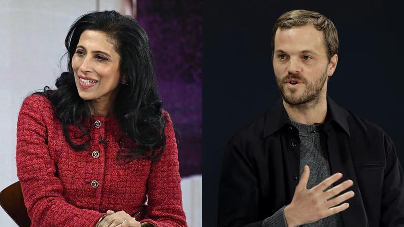 Leena Nair and Matthieu Blazy at BoF Voices 2023.