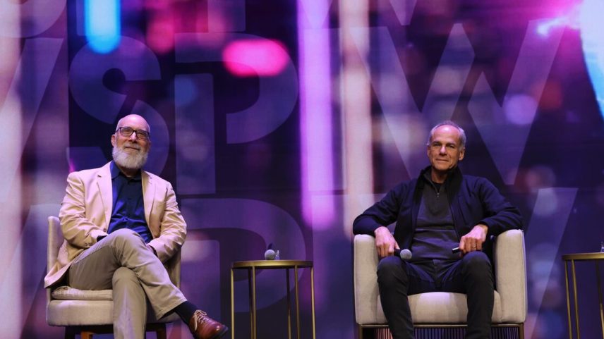 Adam Frank e Marcelo Gleiser na abertura do SPIW