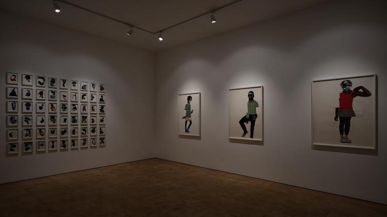 View of Deborah Roberts's exhibition "If they come," 2019, at Stephen Friedman.
