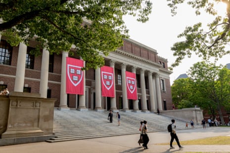 The Widener Library on the Harvard campus in Cambridge, Massachusetts.