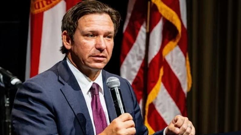 Ron DeSantis, the governor of Florida, speaks during during an event in Miami, Florida, on 7 April 2026.
