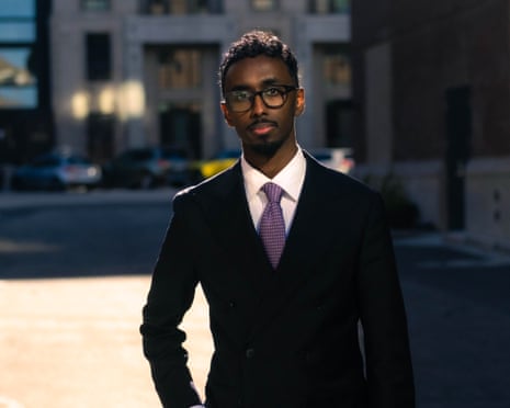 Liban Mohamed: ‘We have first-time delegates, young people, refugees, immigrants, working-class people, and longtime community members organizing to deliver a huge upset.’ Photograph: Liban Mohamed for Congress