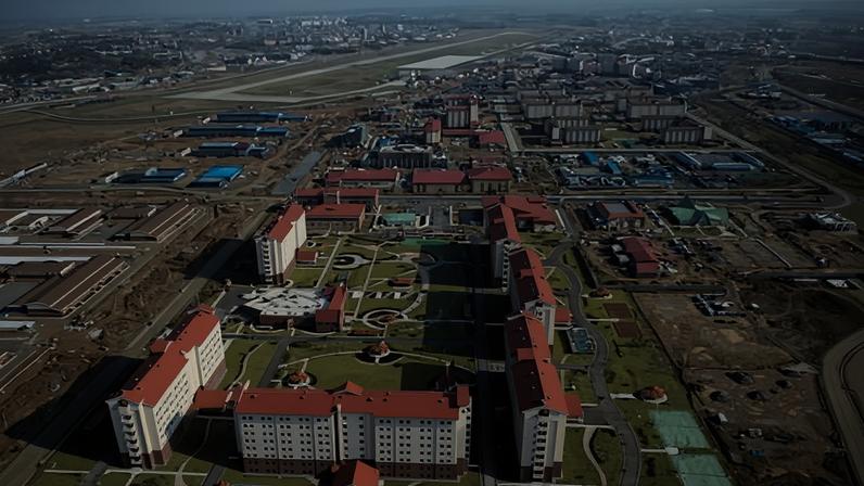Aerial view of US base Camp Humphreys in Pyeongtaek, South Korea