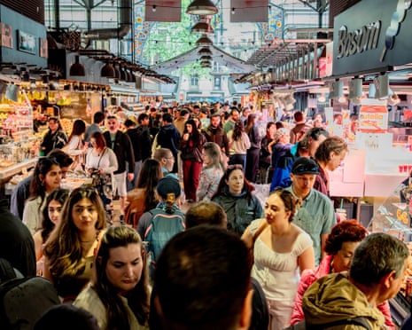 Barcelona’s famous La Boquería market, emblematic of the worst of what mass tourism has wrought on the city’s identity.