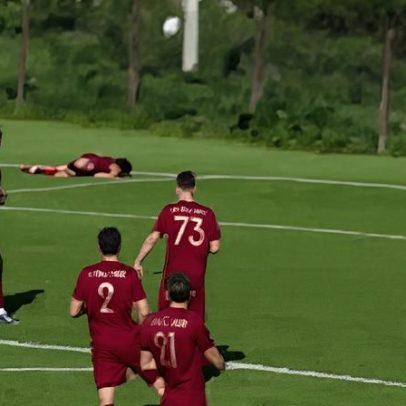 Jogador contundido marca gol contra inusitado na Moldávia
