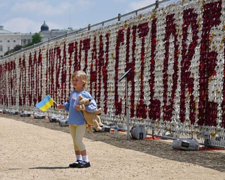 A fence featuring 20,000 stuffed teddy bears, which organisers say each cuddly toy represents a Ukrainian child abducted by Russia since the start of the war.