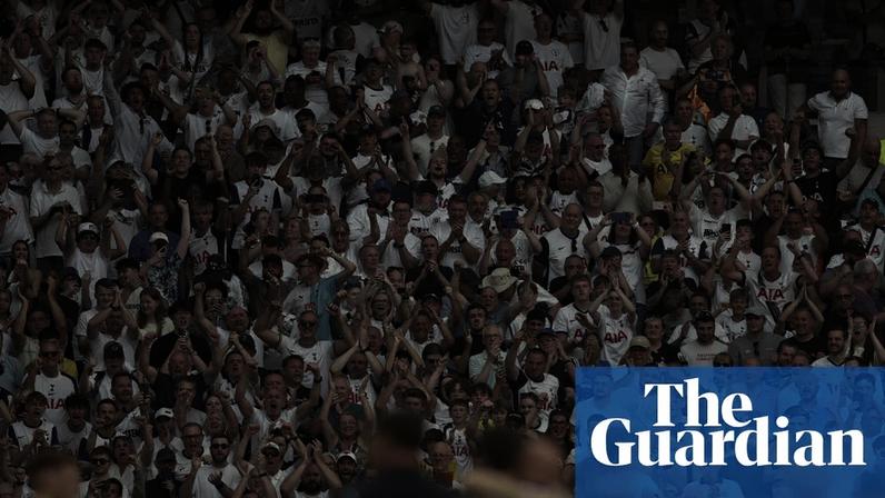 Tottenham supporters celebrate after the 1-0 win over Everton secured their top-flight status.