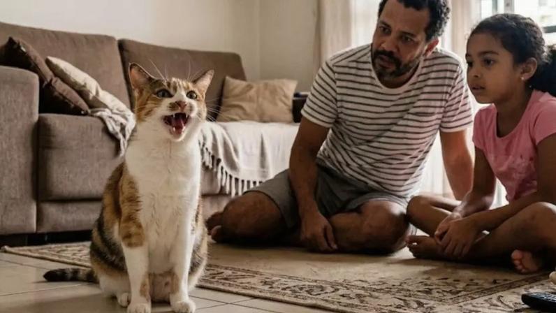 Gato miando muito
