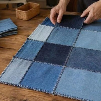 Calças jeans usadas ganham nova função na decoração e organização do lar