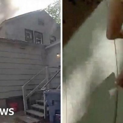 Policial resgata bebê lançado da janela de casa em incêndio