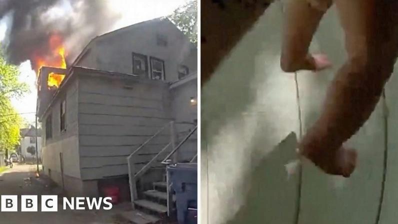 Policial resgata bebê lançado da janela de casa em incêndio