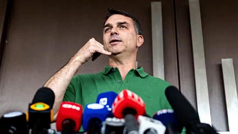 Senador Flávio Bolsonaro, pré-candidato do PL à Presidência — Foto: Arthur Menescal/Bloomberg