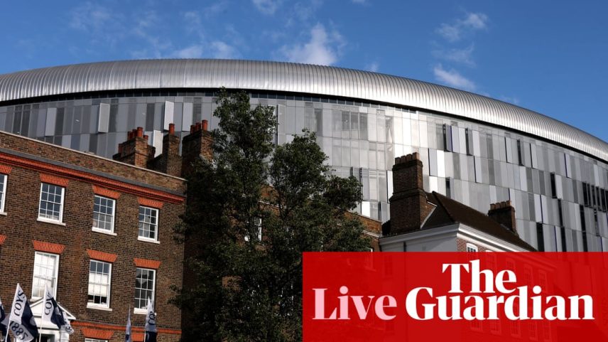 Supporters start to gather outside the Tottenham Hotspur stadium.