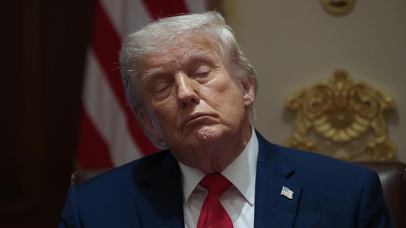 Donald Trump attending a cabinet meeting at the White House on the same day his lawyers refiled a defamation lawsuit against the Wall Street Journal.