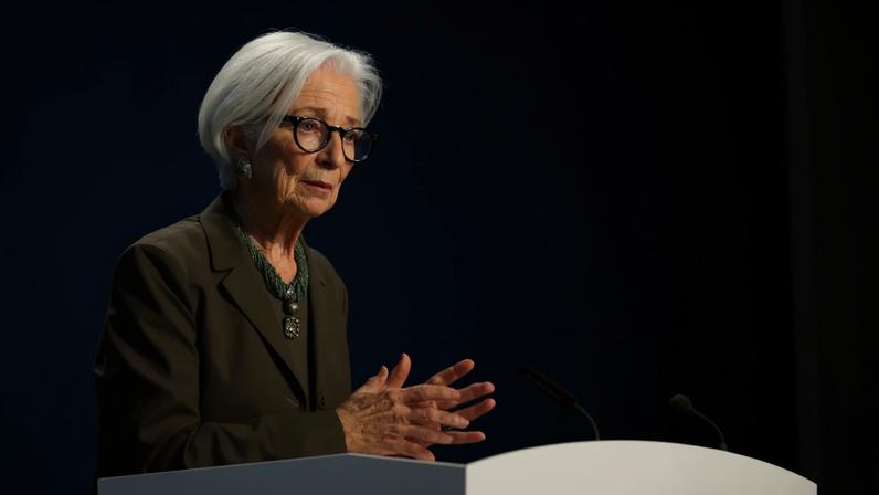 Christine Lagarde, presidente do Banco Central Europeu (BCE), durante coletiva sobre a decisão de juros em Frankfurt, Alemanha, na quinta-feira, 5 de fevereiro de 2026 (Bloomberg)