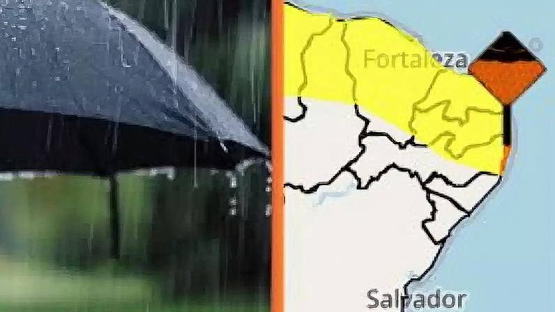 Inmet emitiu alerta laranja para o litoral de Pernambuco, Paraíba e Alagoas.