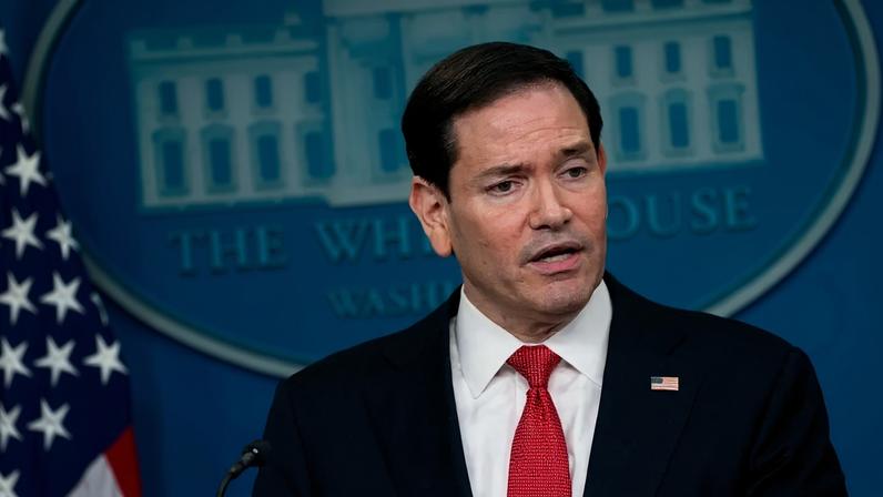 Marco Rubio, secretário de Estado dos EUA, durante coletiva de imprensa na Casa Branca, em Washington, em 5 de maio. Fotógrafa: Stefani Reynolds/Bloomberg