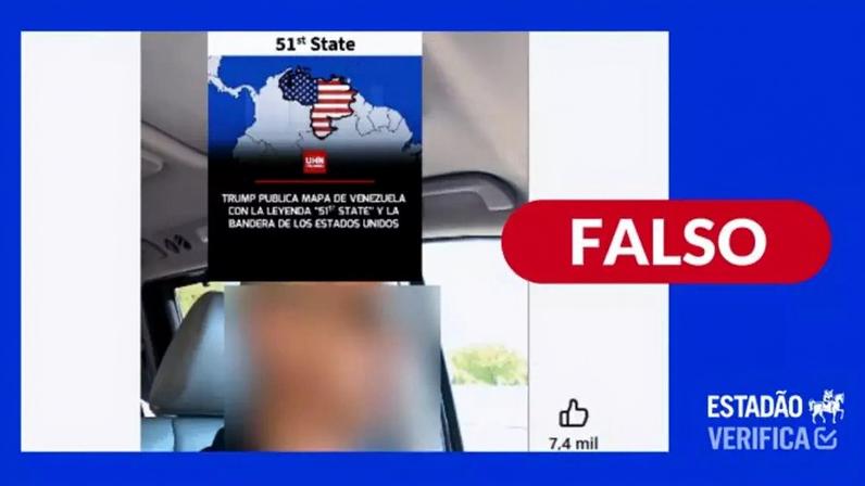Venezuela não virou um estado americano, como diz conteúdo viral.