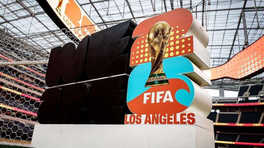 Material promocional de Los Angeles como cidade-sede da Copa do Mundo 2026