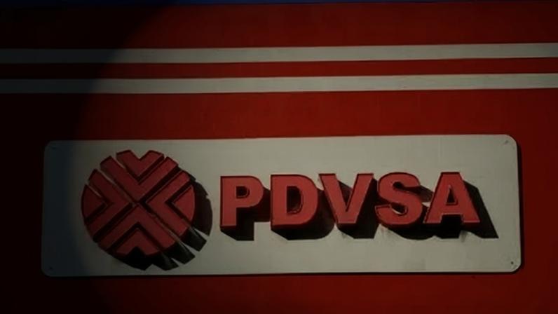 Logo da PDVSA fotografado em Caracas, Venezuela