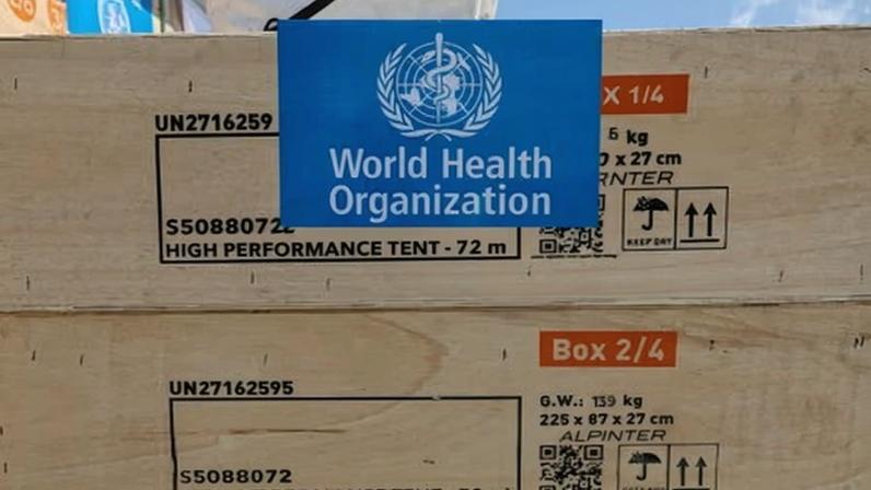 Medical supplies await loading on to a United Nations Organization stabilization mission in the Democratic Republic of the Congo plane at Jomo Kenyatta international airport in Nairobi, Kenya, on 20 May 2026.