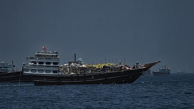 Reuters A number of commercial ships seen in the Strait of Hormuz