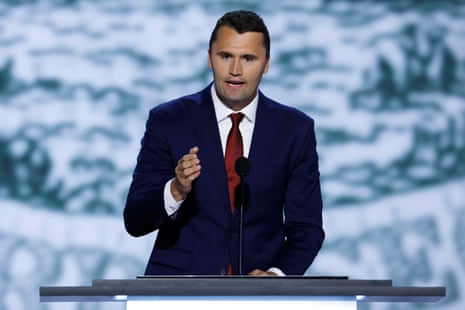 Charlie Kirk speaking in Milwaukee, Wisconsin, in July 2024.