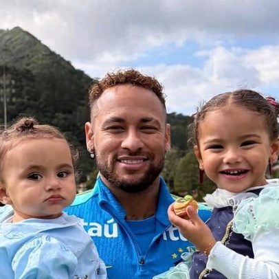 Filhas de Neymar se destacam em treino de despedida da seleção em Teresópolis