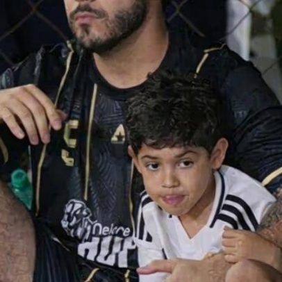 Murilo Huff posa com o filho em partida de futebol e emociona