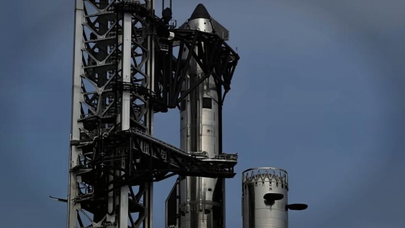 The SpaceX Starship at Starbase, Texas, on Tuesday.