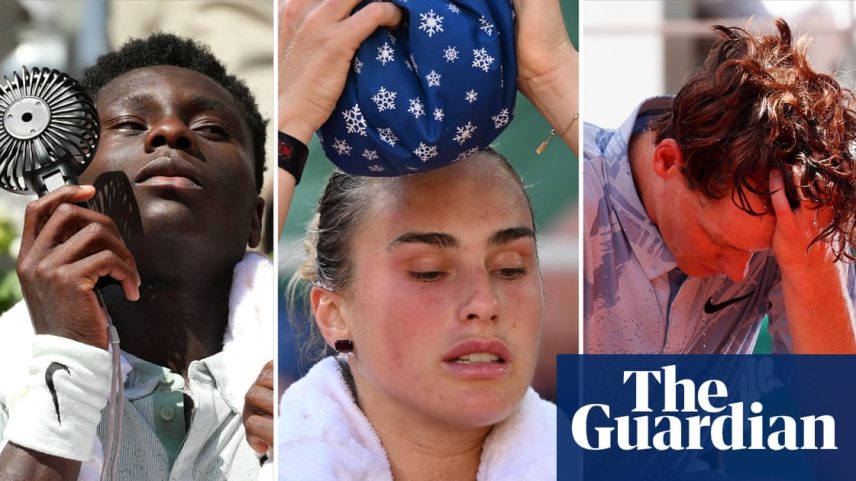 No terra batida, jogadores enfrentam calor intenso no Aberto da França