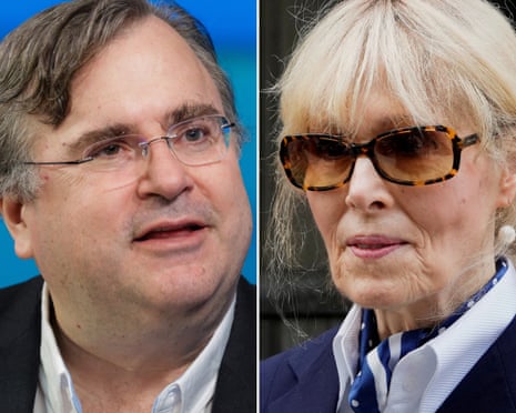Reid Hoffman (left) and E Jean Carroll.