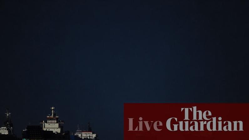 Vessels anchored in the strait of Hormuz off Bandar Abbas in southern Iran on Monday