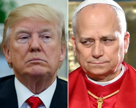 Composite image of Donald Trump and Pope Leo XIV.