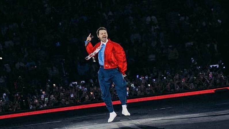 A ‘huge flex’ … Harry Styles performs during his Together, Together Tour at Johan Cruijff Arena in Amsterdam.