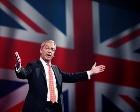 Nigel Farage at Reform UK’s annual party conference in Birmingham, 20 September 2024.