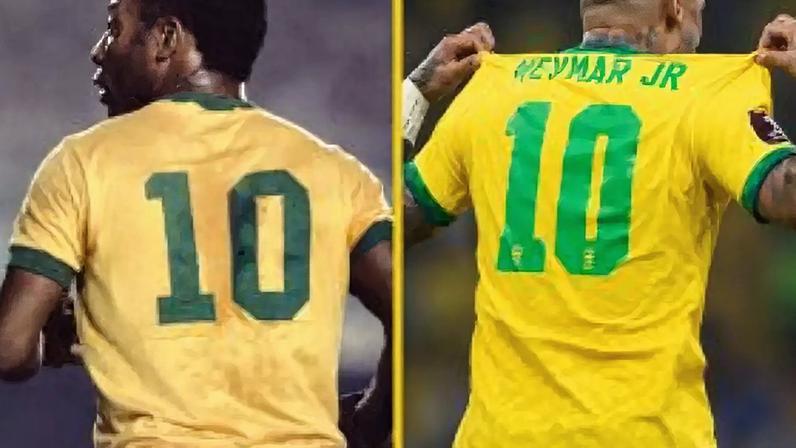 Neymar e Pelé com a Camisa 10 do Brasil