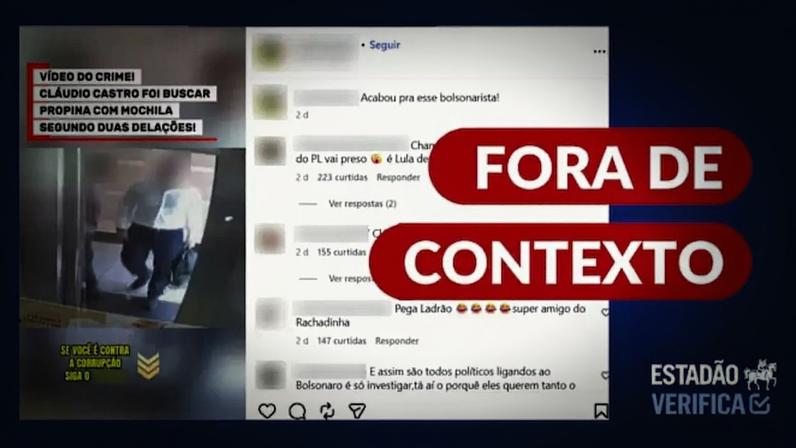 Imagens de Cláudio Castro supostamente carregando mochila com propina são de 2019