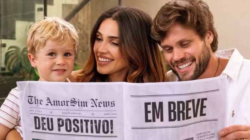 Paula Amorim e Breno Simões com o filho, Theo